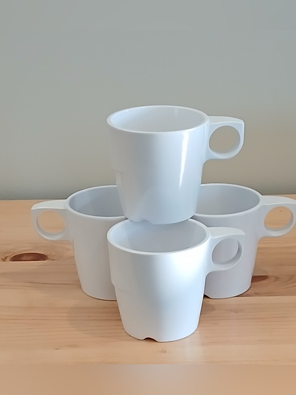 4 x vintage G.P.L. melmac classy white 12oz mugs